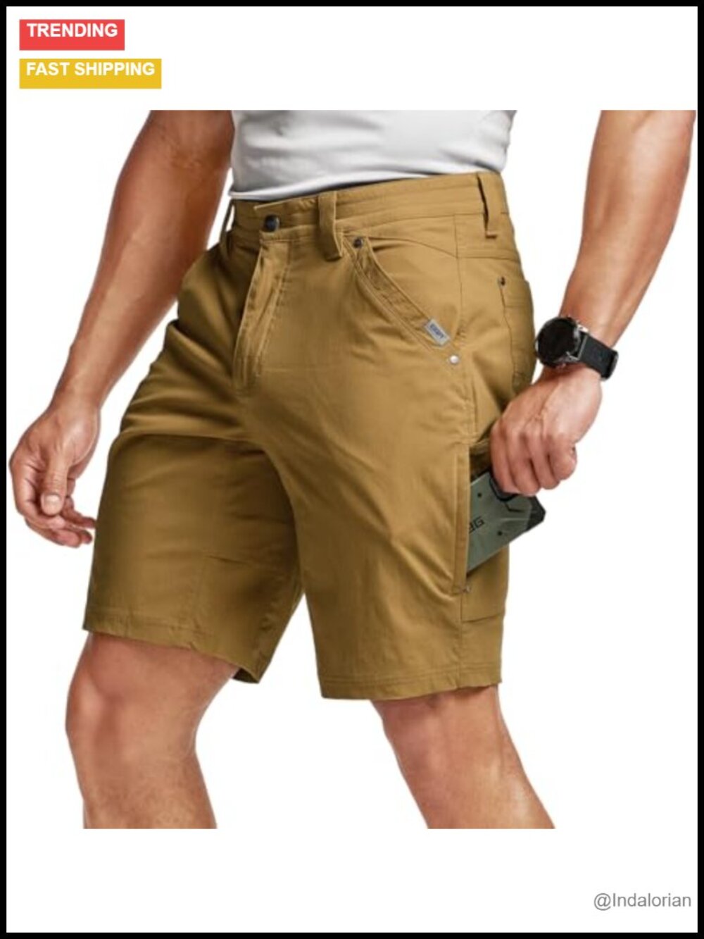 Men's Stretch Utility Cargo Shorts Quick Dry Lightweight Hiking Golf with